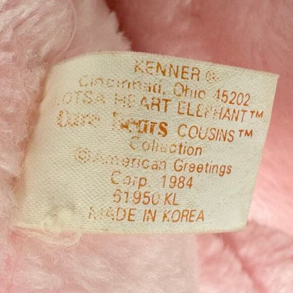 Vintage Kenner Lotsa Heart Elephant Care Bear Cousins 1984 13" Pink Plush Toy - Picture 11 of 14